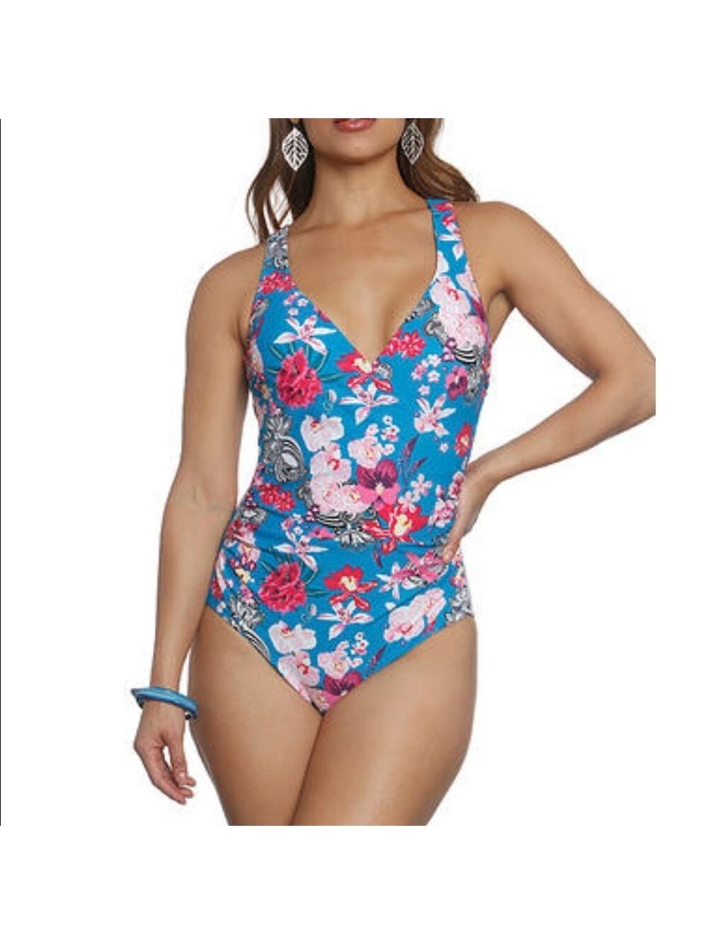 Betty’s Beach Bugalow Floral One Piece Swimsuit - Size 12